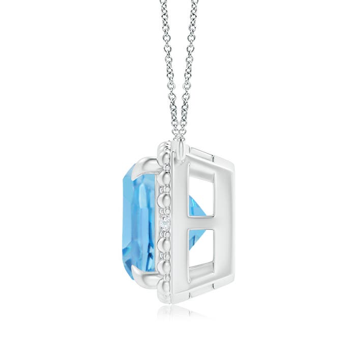 A - Swiss Blue Topaz / 3.34 CT / 14 KT White Gold