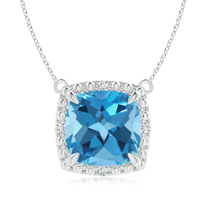 AA - Swiss Blue Topaz / 3.34 CT / 14 KT White Gold