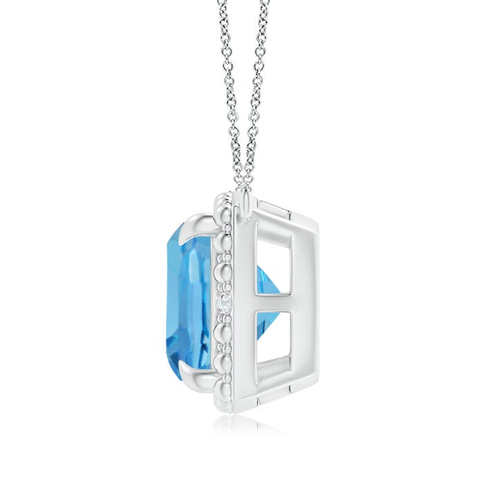 AA - Swiss Blue Topaz / 3.34 CT / 14 KT White Gold