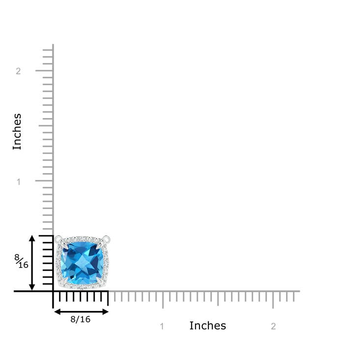 AAA - Swiss Blue Topaz / 3.34 CT / 14 KT White Gold