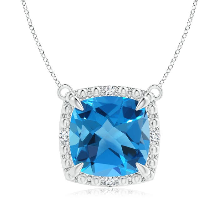 AAAA - Swiss Blue Topaz / 3.34 CT / 14 KT White Gold