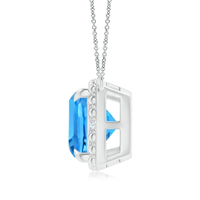 AAAA - Swiss Blue Topaz / 3.34 CT / 14 KT White Gold