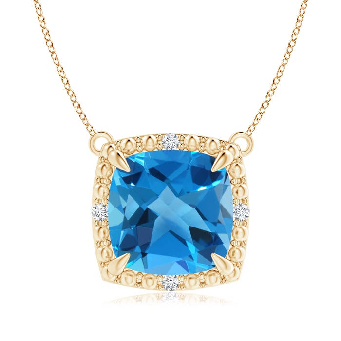 AAAA - Swiss Blue Topaz / 3.34 CT / 14 KT Yellow Gold