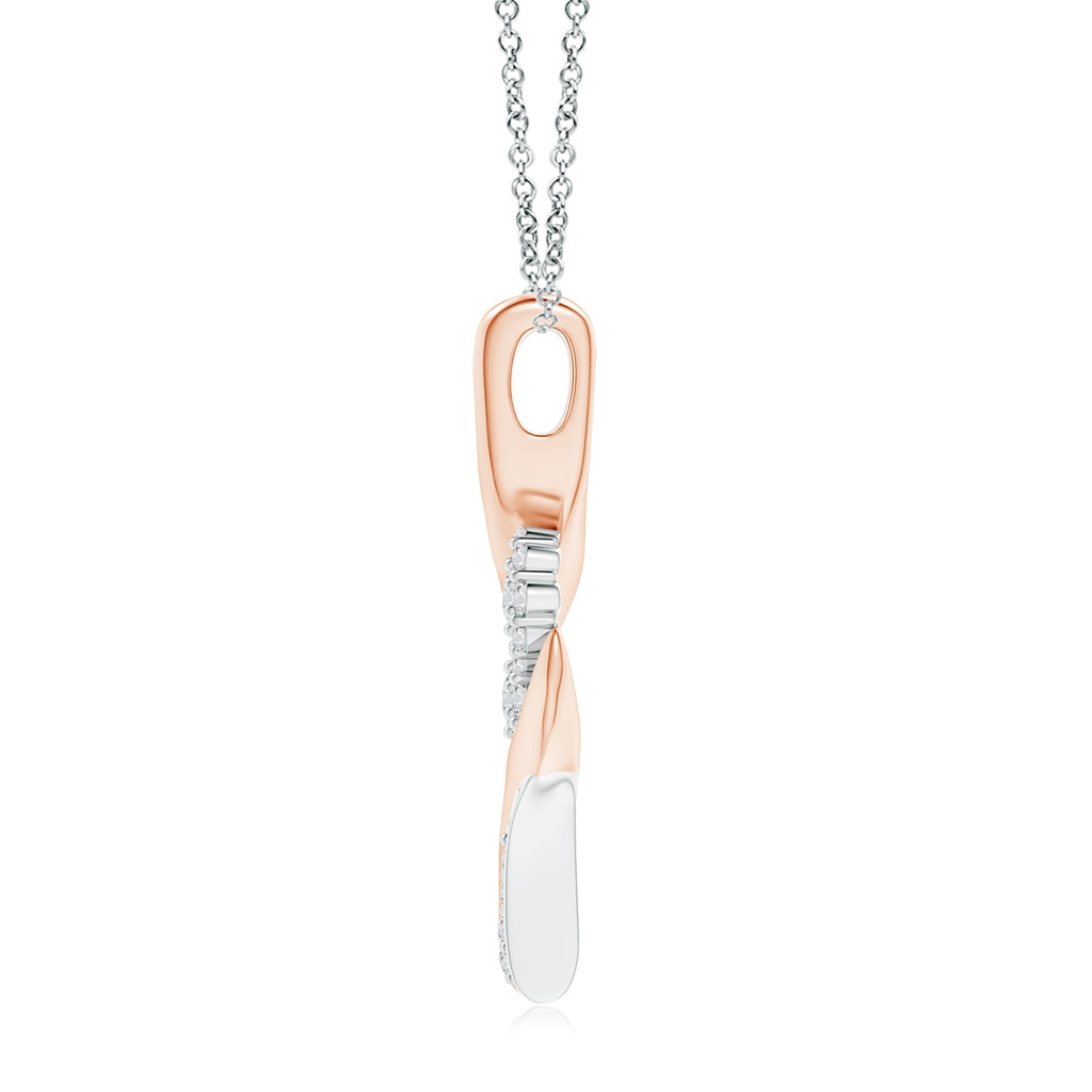 1.7mm HSI2 Diamond Twin Clustre Bypass Pendant in Two Tone in White Gold Rose Gold Product Image