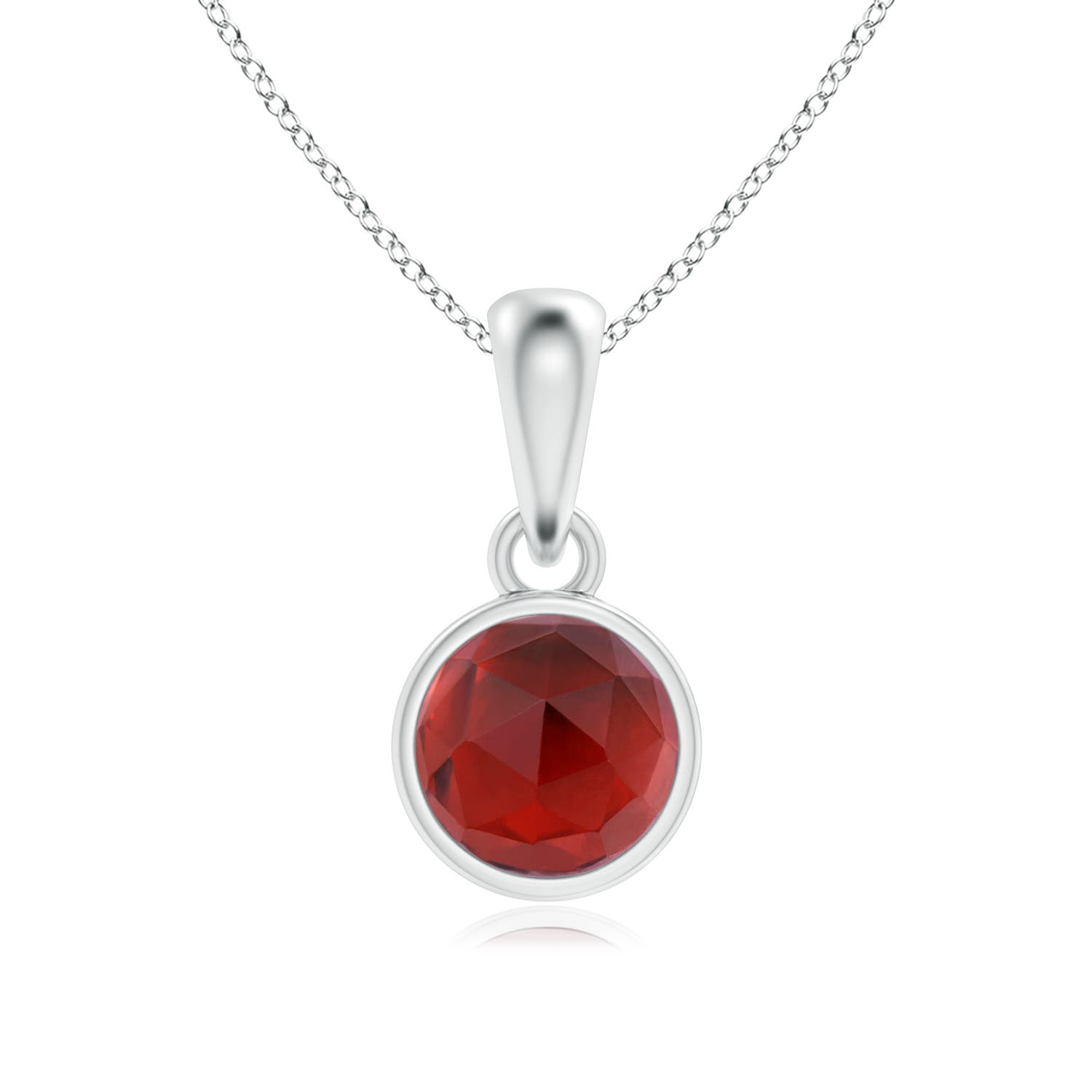 AAA - Garnet / 0.7 CT / 14 KT White Gold