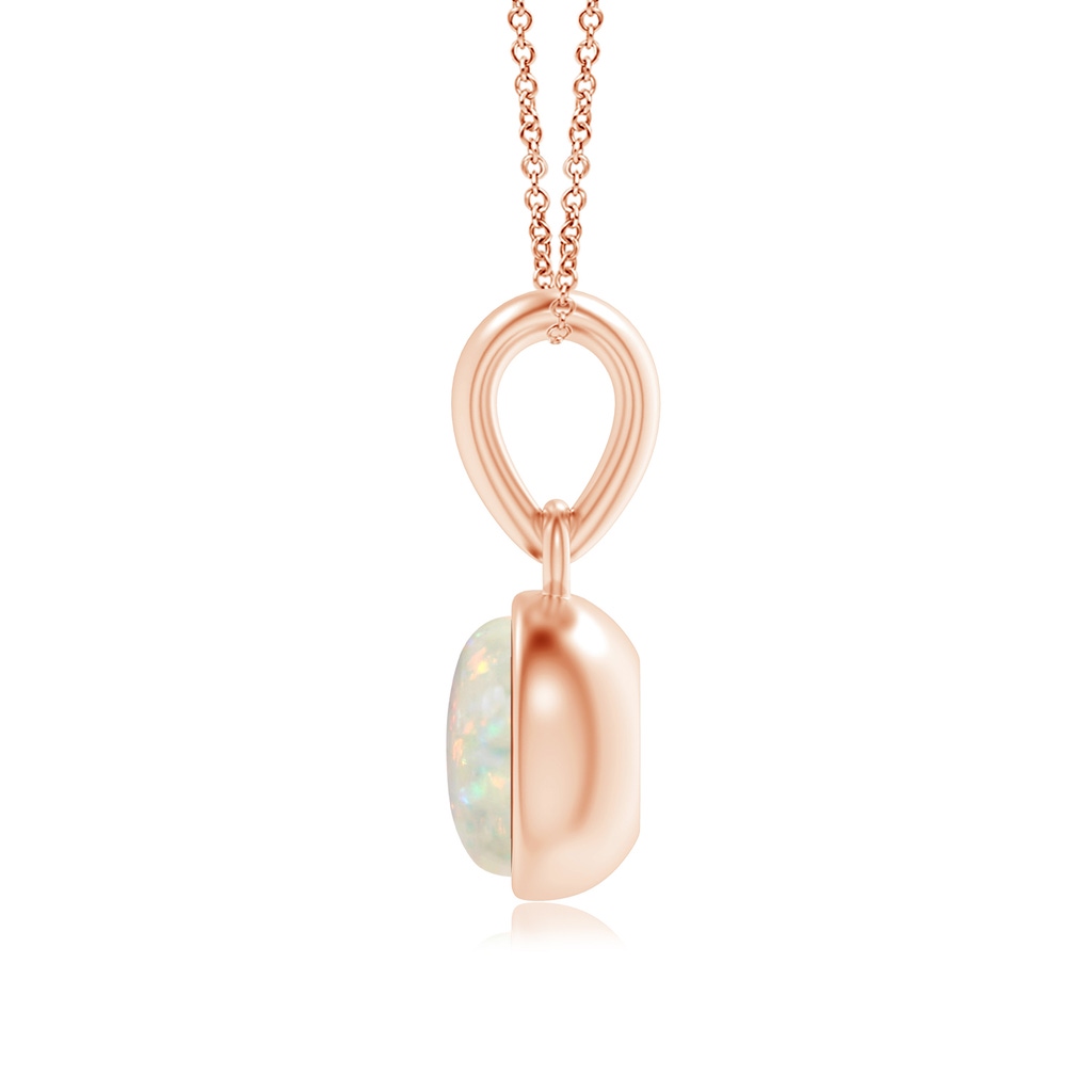 5mm AAA Bezel-Set Opal Solitaire Dangle Pendant in Rose Gold Product Image