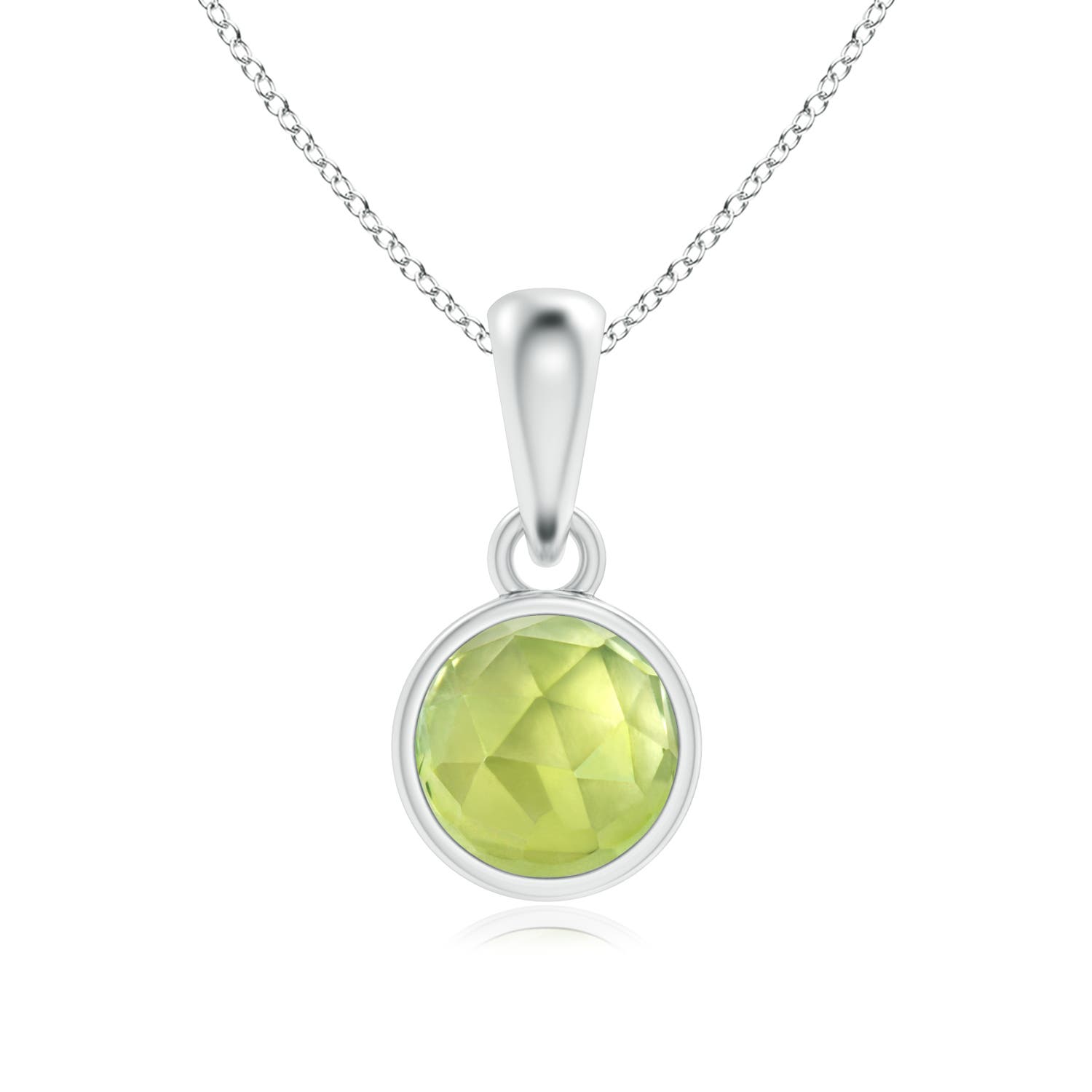 AAA - Peridot / 0.65 CT / 14 KT White Gold