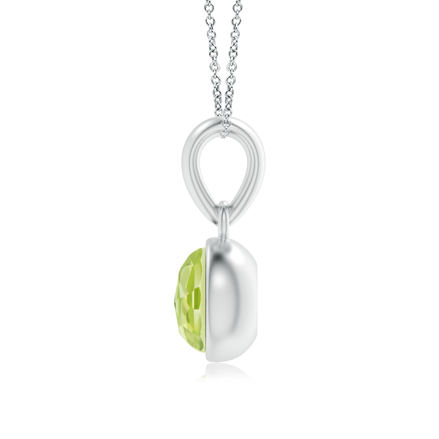 AAA - Peridot / 0.65 CT / 14 KT White Gold