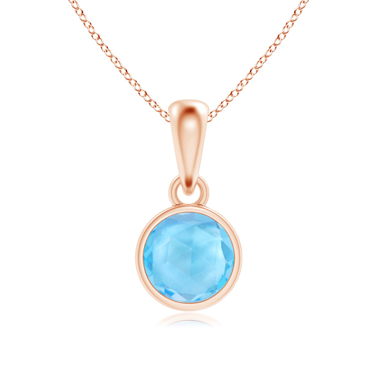 AAA - Swiss Blue Topaz / 0.65 CT / 14 KT Rose Gold