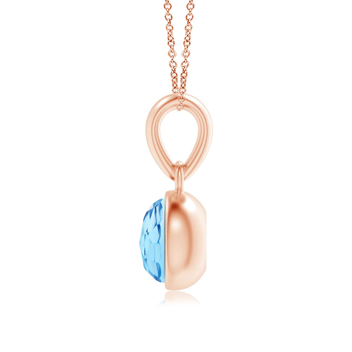 AAA - Swiss Blue Topaz / 0.65 CT / 14 KT Rose Gold