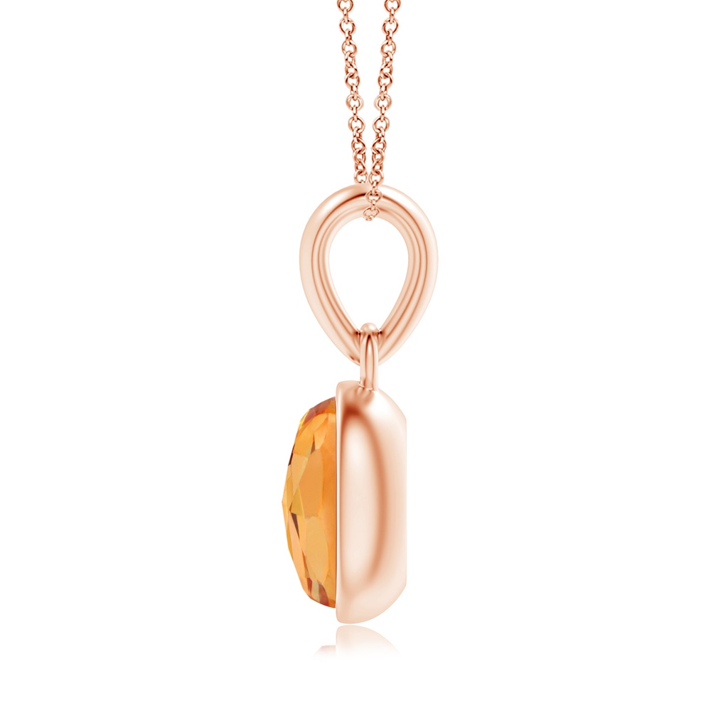 6x4mm AAA Oval Citrine Solitaire Dangle Pendant in Rose Gold Product Image