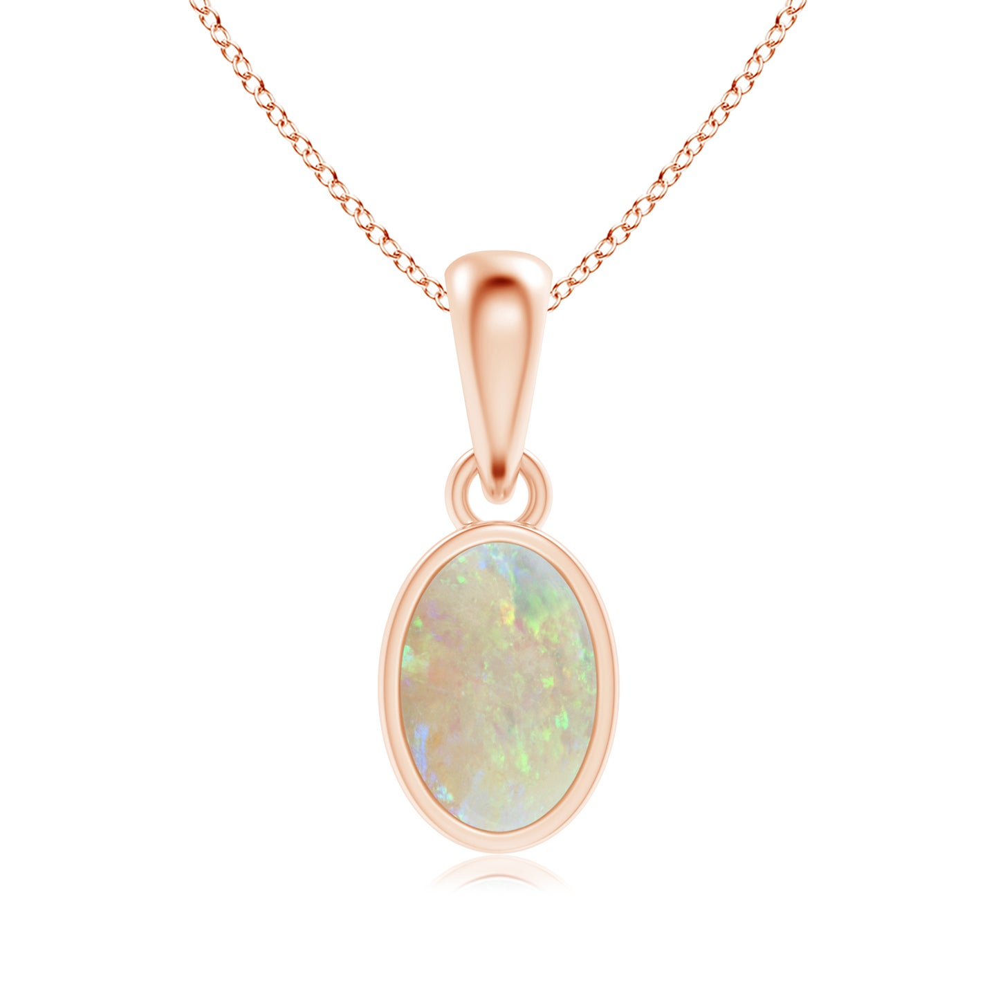 Oval Opal Solitaire Dangle Pendant