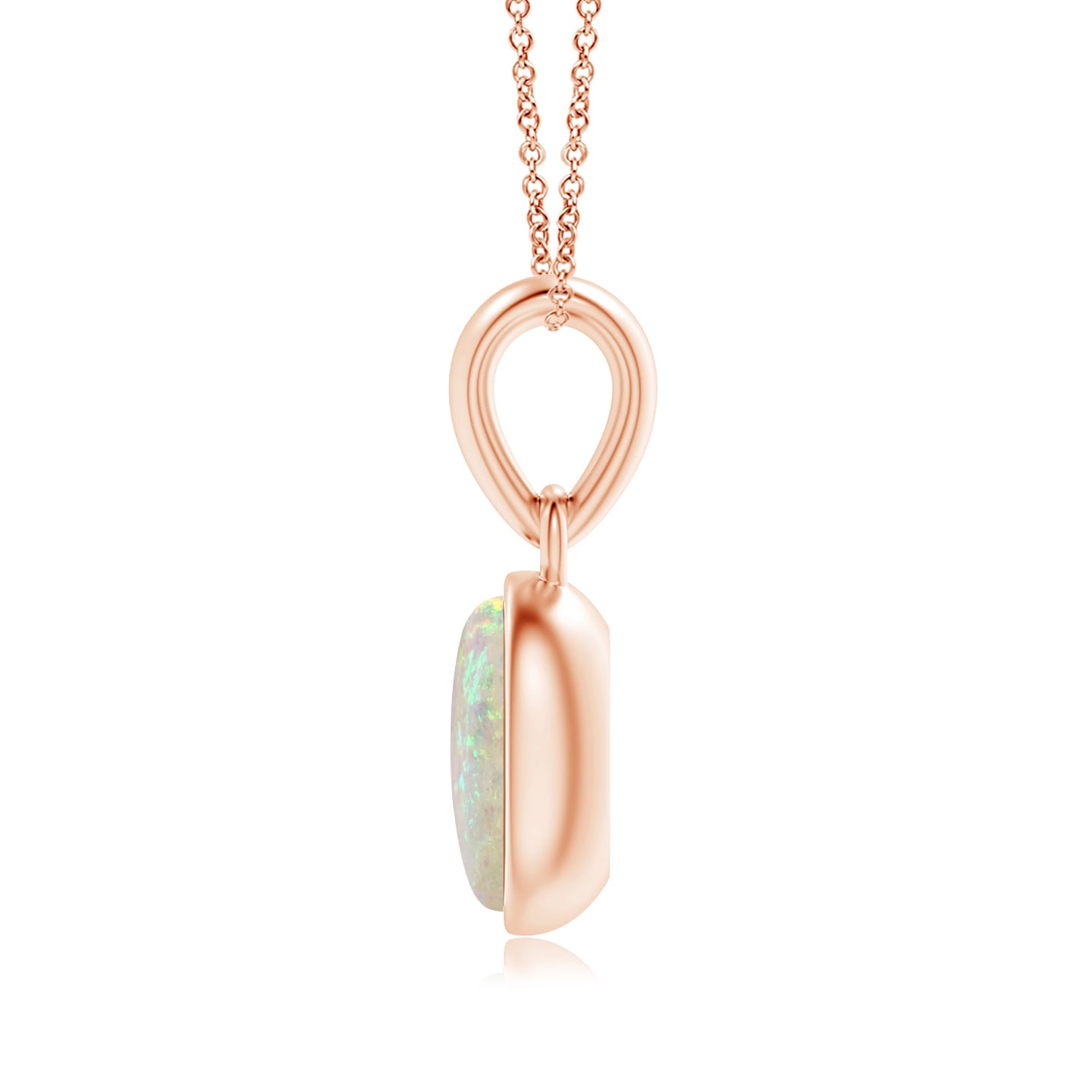 Oval Opal Solitaire Dangle Pendant