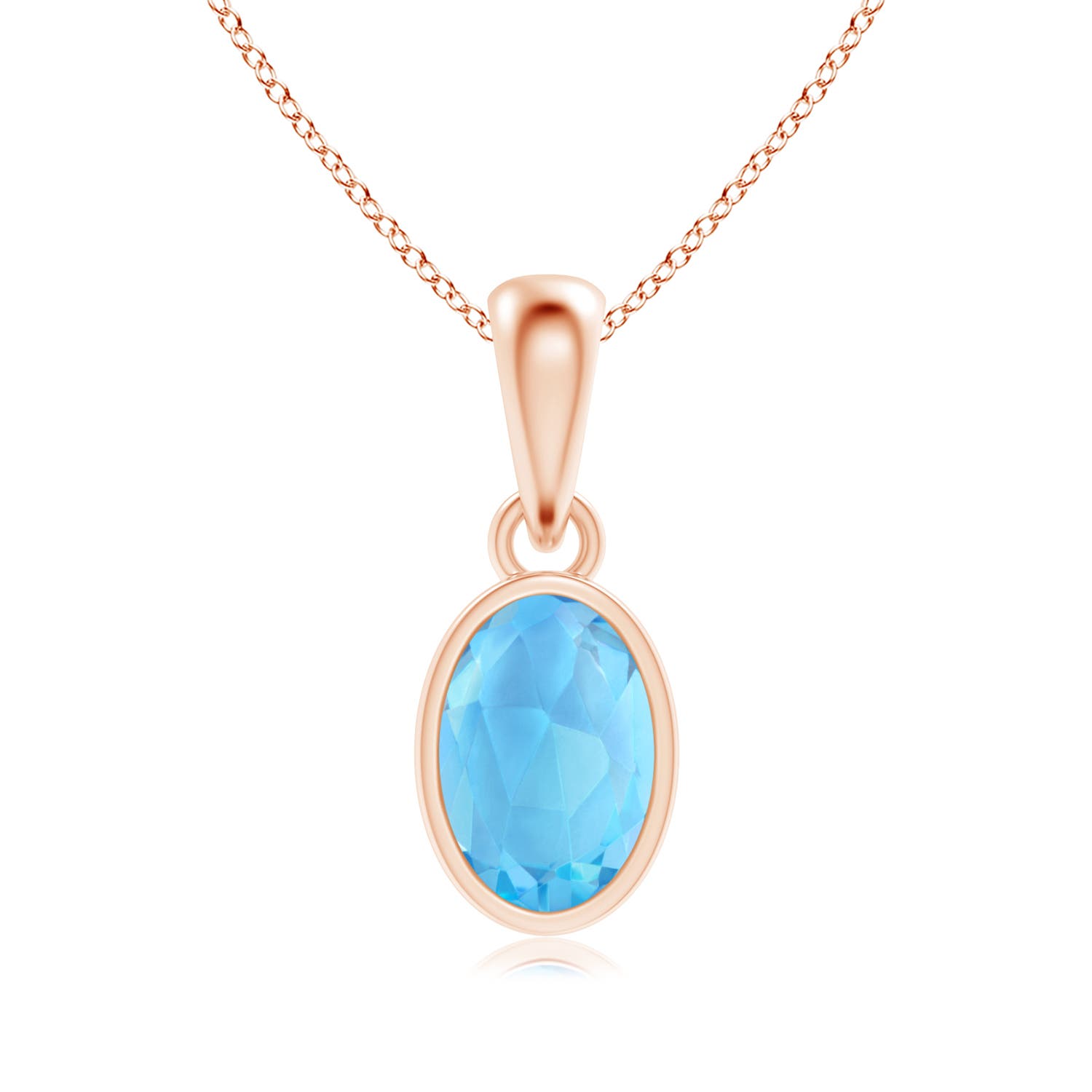 AAA - Swiss Blue Topaz / 0.56 CT / 14 KT Rose Gold