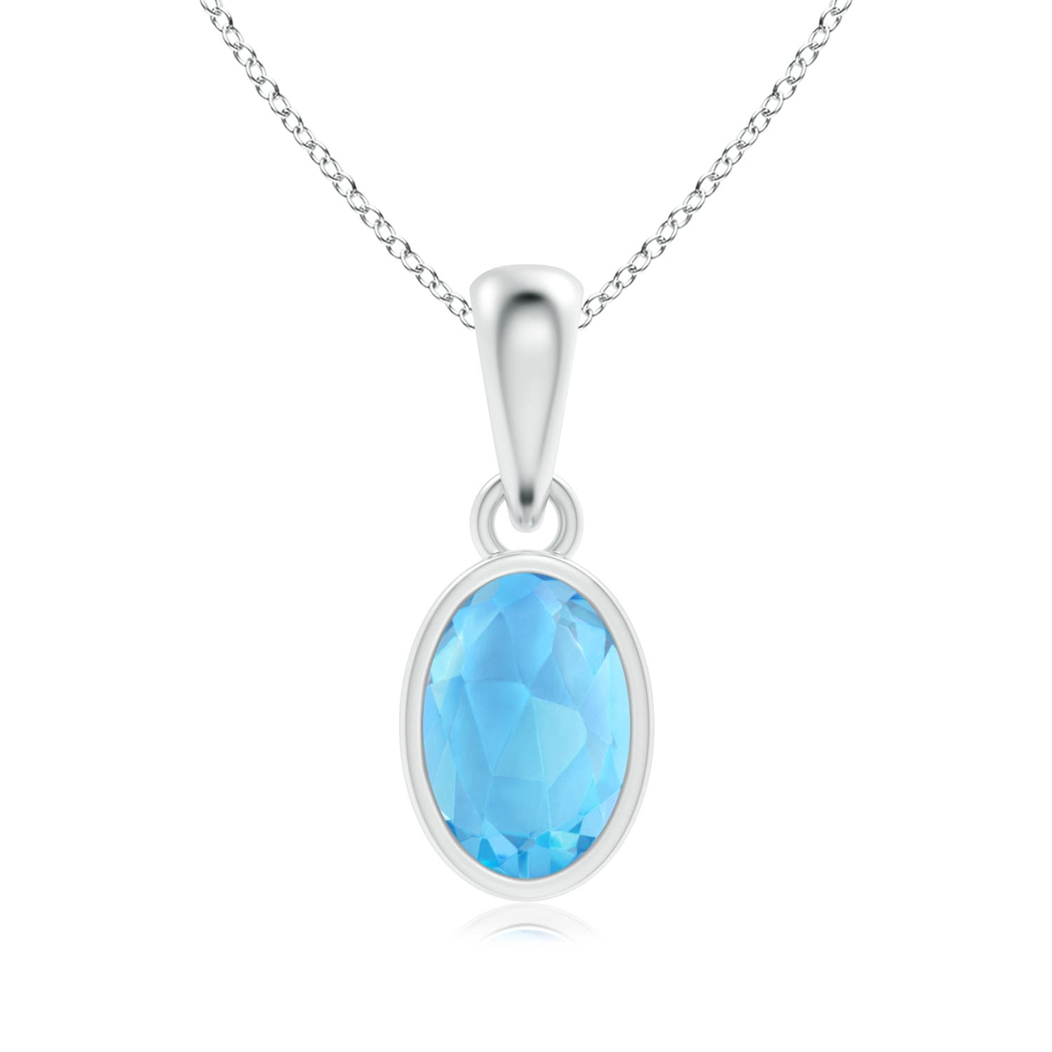 AAA - Swiss Blue Topaz / 0.56 CT / 14 KT White Gold