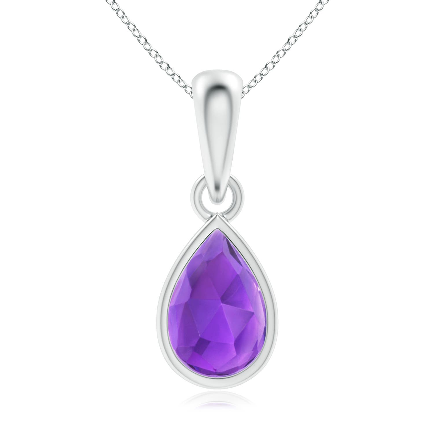 AAA - Amethyst / 0.45 CT / 14 KT White Gold