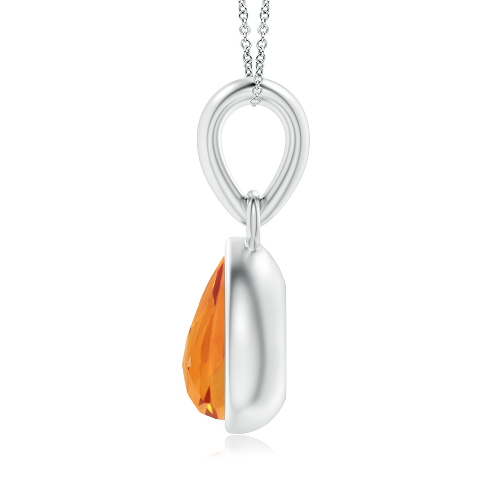 6x4mm AAA Pear-Shaped Citrine Solitaire Dangle Pendant in White Gold product image