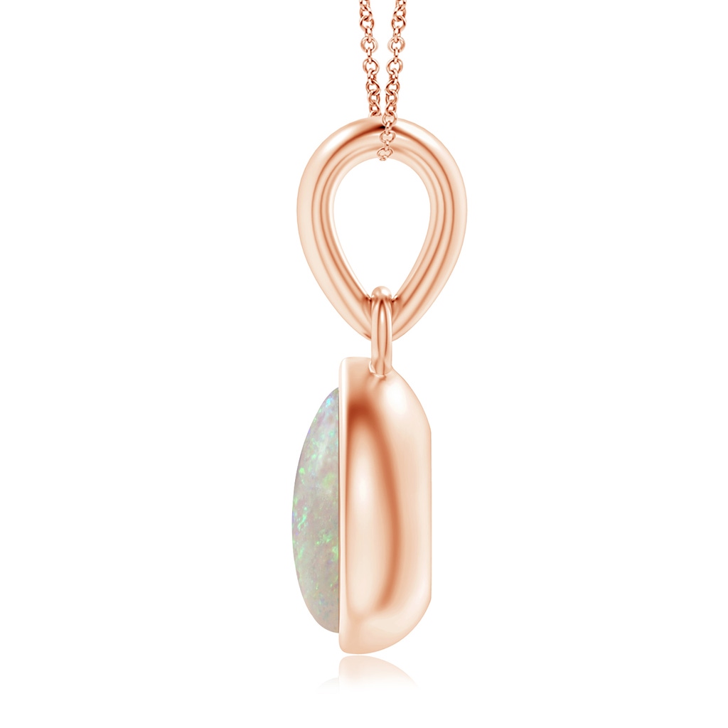 6x4mm AAA Pear-Shaped Opal Solitaire Dangle Pendant in Rose Gold Side 1