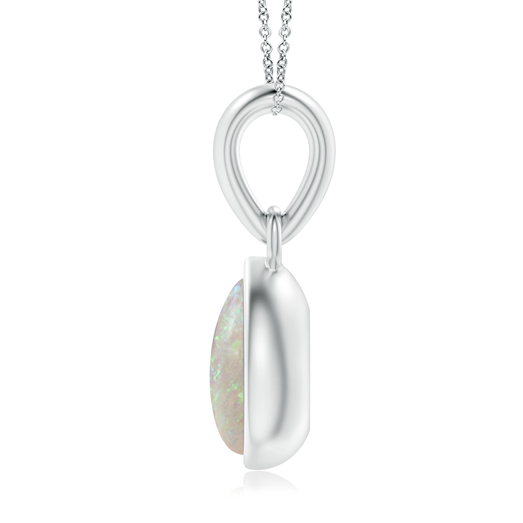 6x4mm AAA Pear-Shaped Opal Solitaire Dangle Pendant in S999 Silver - side 199