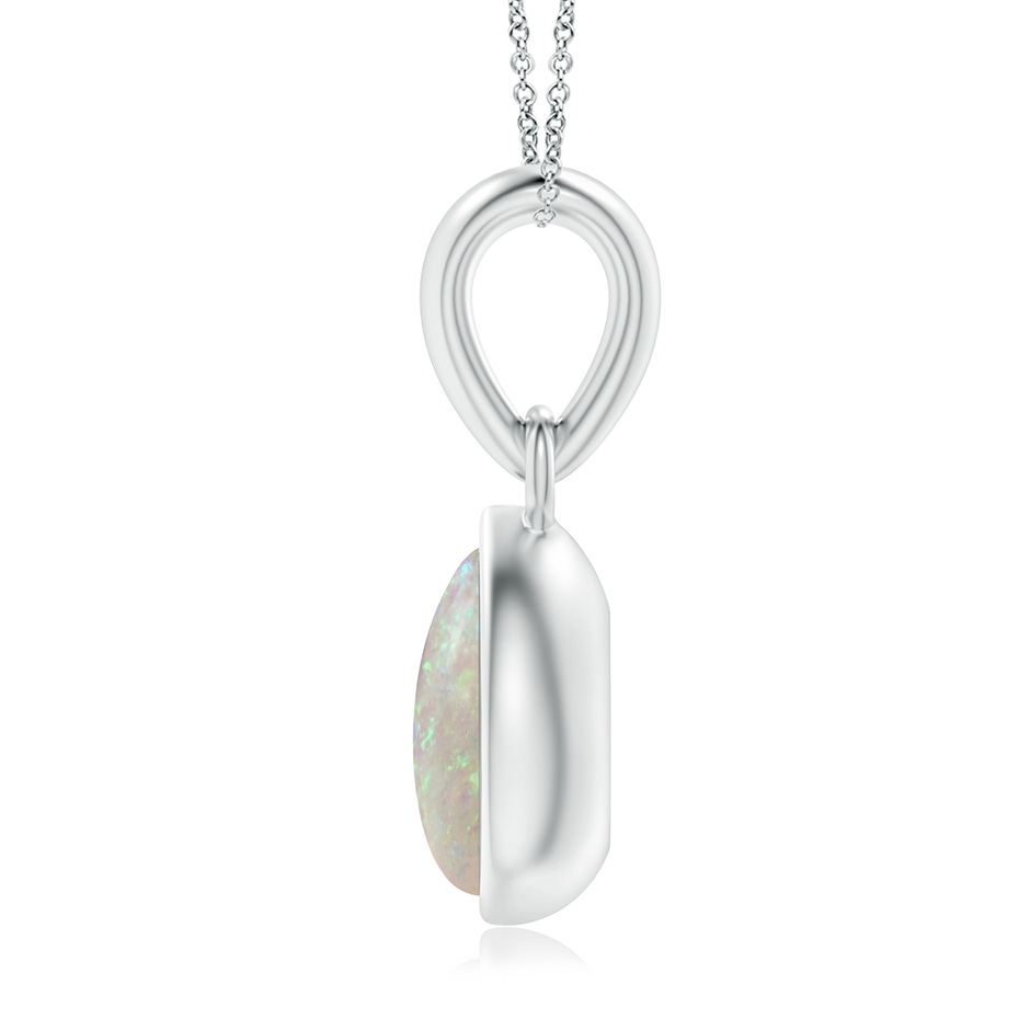 6x4mm AAA Pear-Shaped Opal Solitaire Dangle Pendant in White Gold side 199