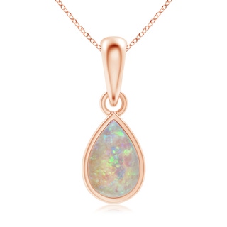 6x4mm AAAA Pear-Shaped Opal Solitaire Dangle Pendant in 9K Rose Gold
