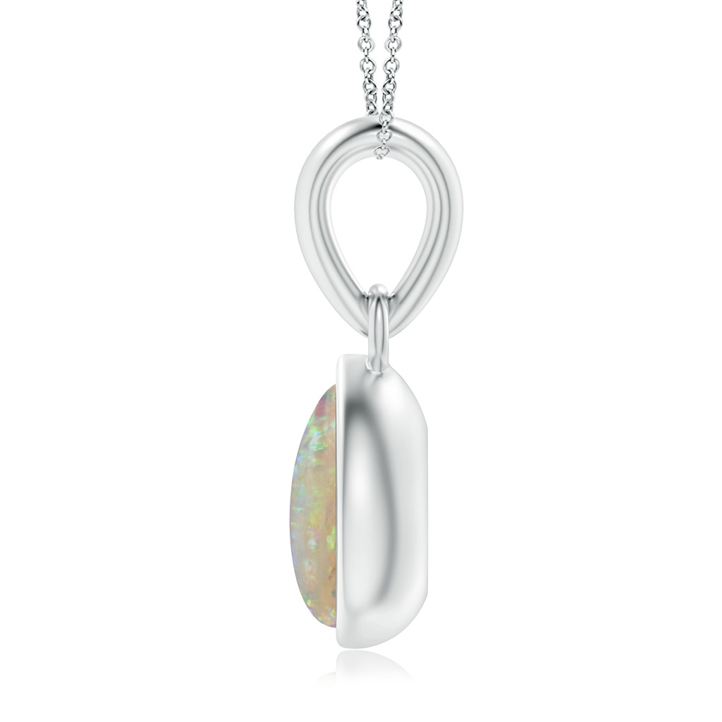 6x4mm AAAA Pear-Shaped Opal Solitaire Dangle Pendant in S999 Silver - side 199