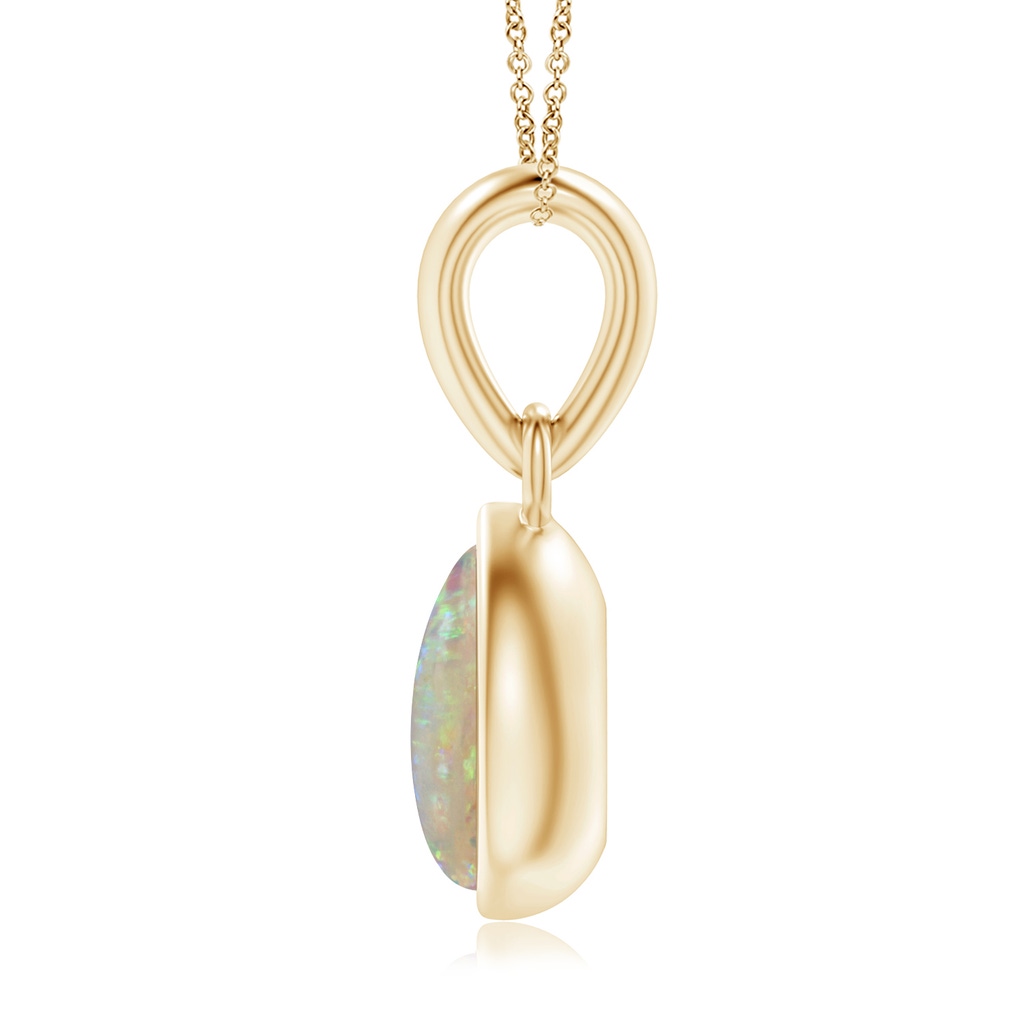 6x4mm AAAA Pear-Shaped Opal Solitaire Dangle Pendant in Yellow Gold - side 199