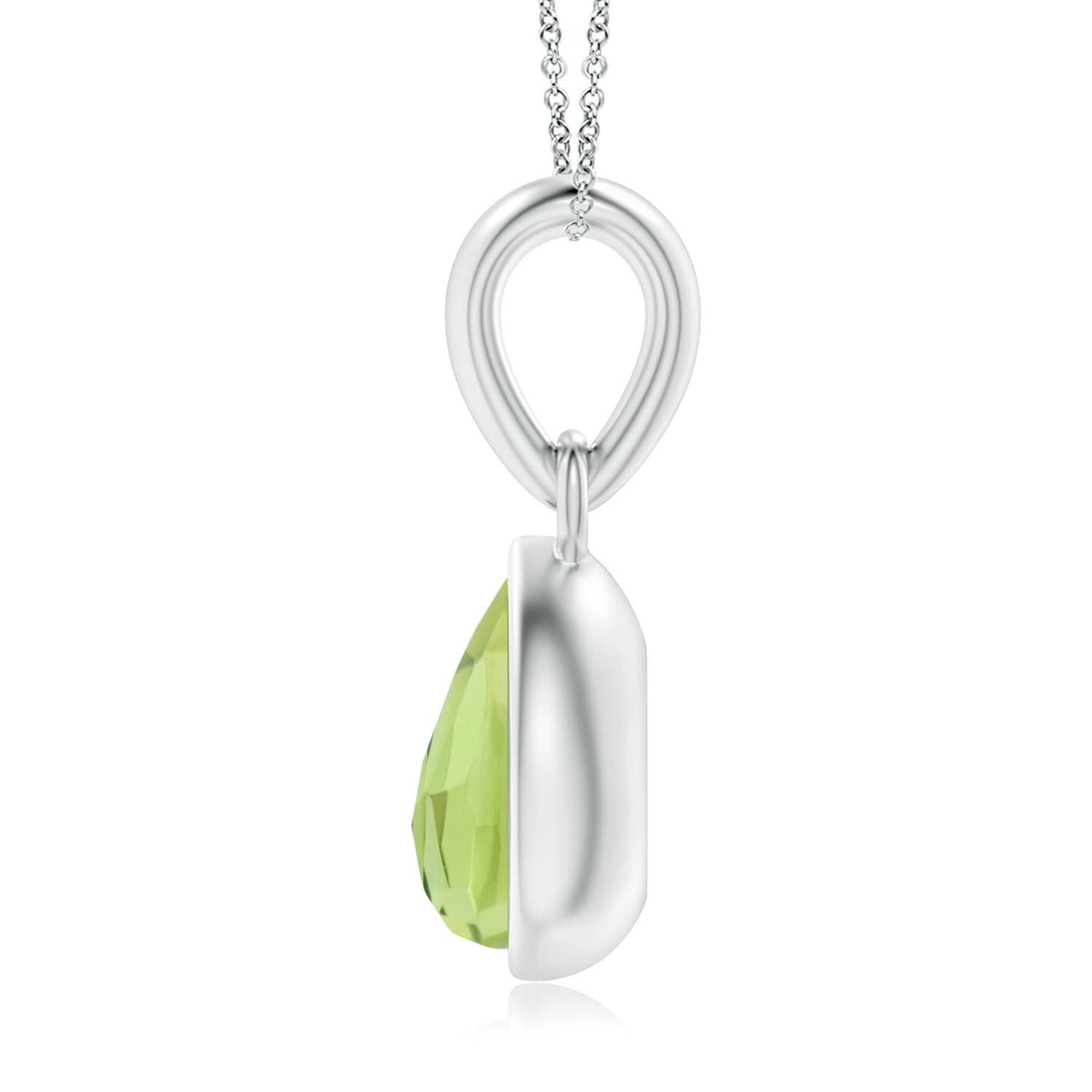 AAA - Peridot / 0.45 CT / 14 KT White Gold