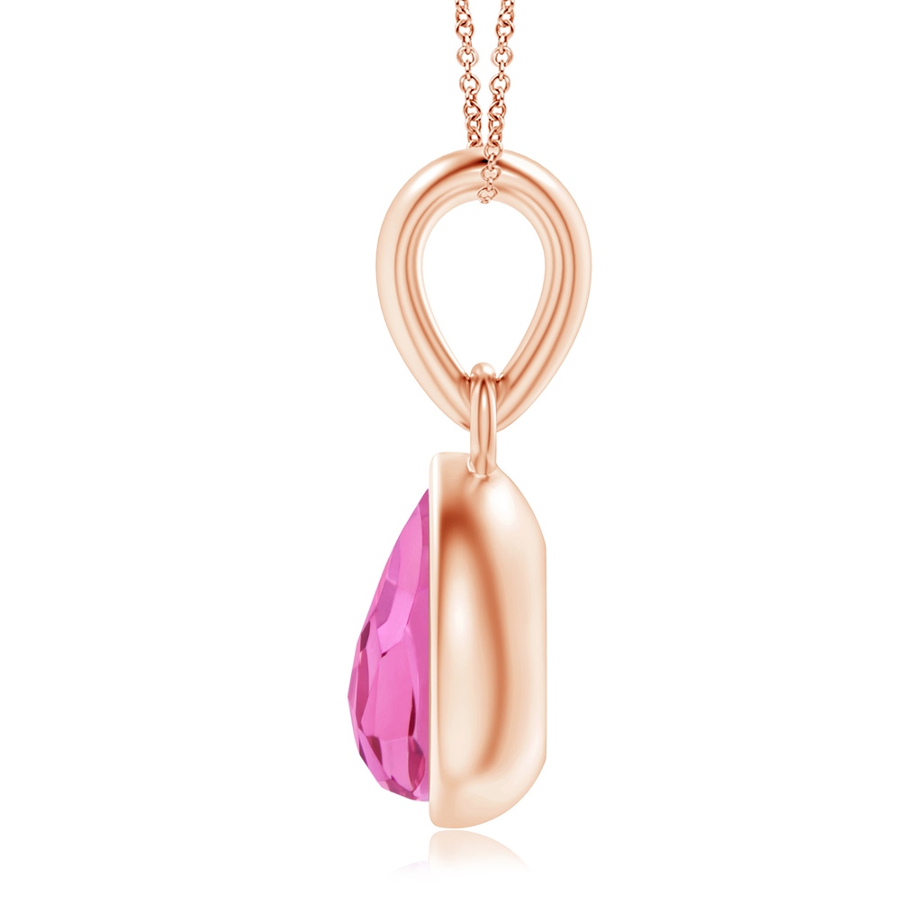6x4mm AAA Pear-Shaped Pink Tourmaline Solitaire Dangle Pendant in Rose Gold Product Image