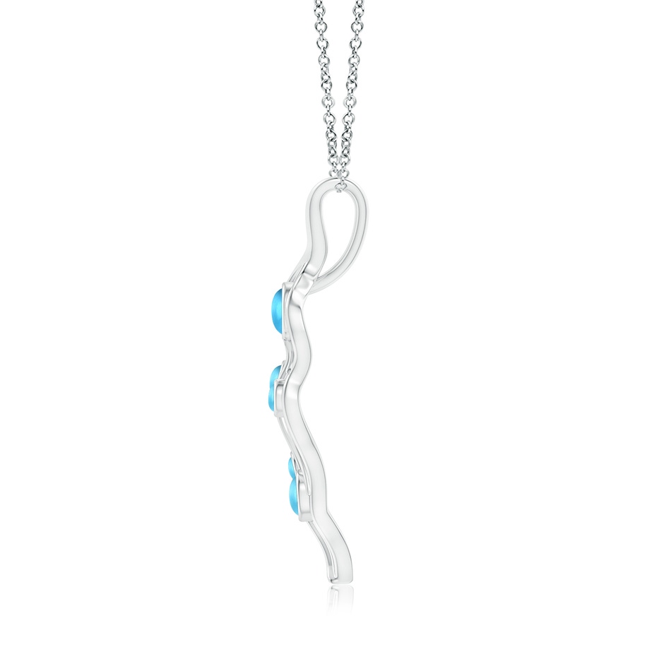 3.5mm AAAA Swiss Blue Topaz Dew Drop Leaf Pendant in White Gold product image