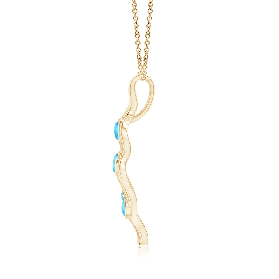 3.5mm AAAA Swiss Blue Topaz Dew Drop Leaf Pendant in Yellow Gold product image