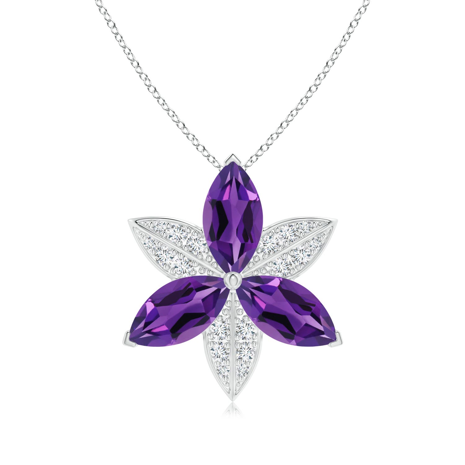 AAAA - Amethyst / 4.45 CT / 14 KT White Gold