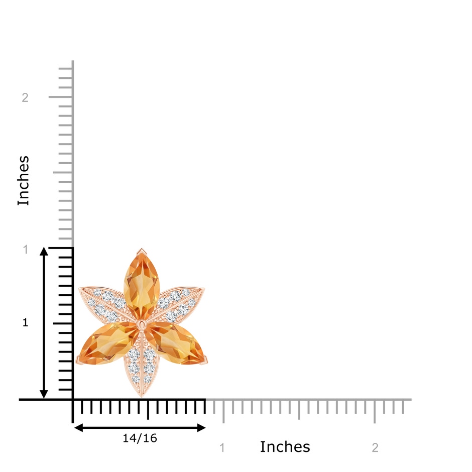 12x6mm AA Citrine and Diamond Trillium Flower Pendant in Rose Gold product image