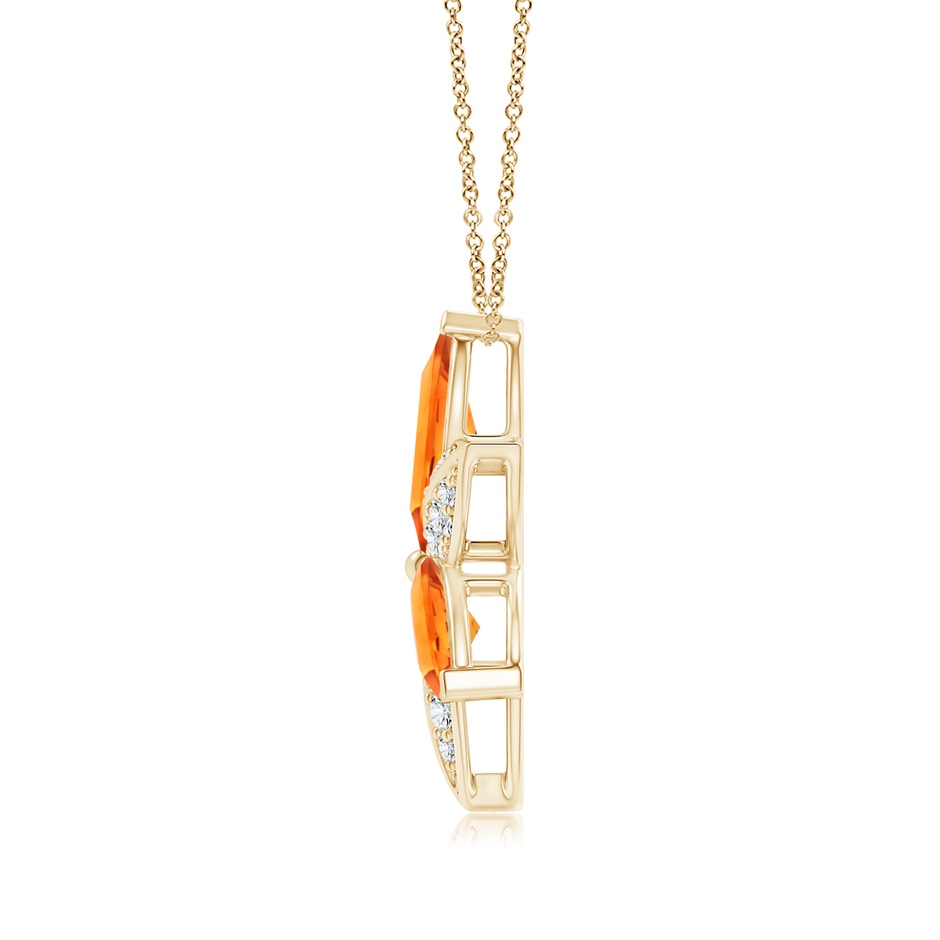 12x6mm AAAA Citrine and Diamond Trillium Flower Pendant in Yellow Gold product image