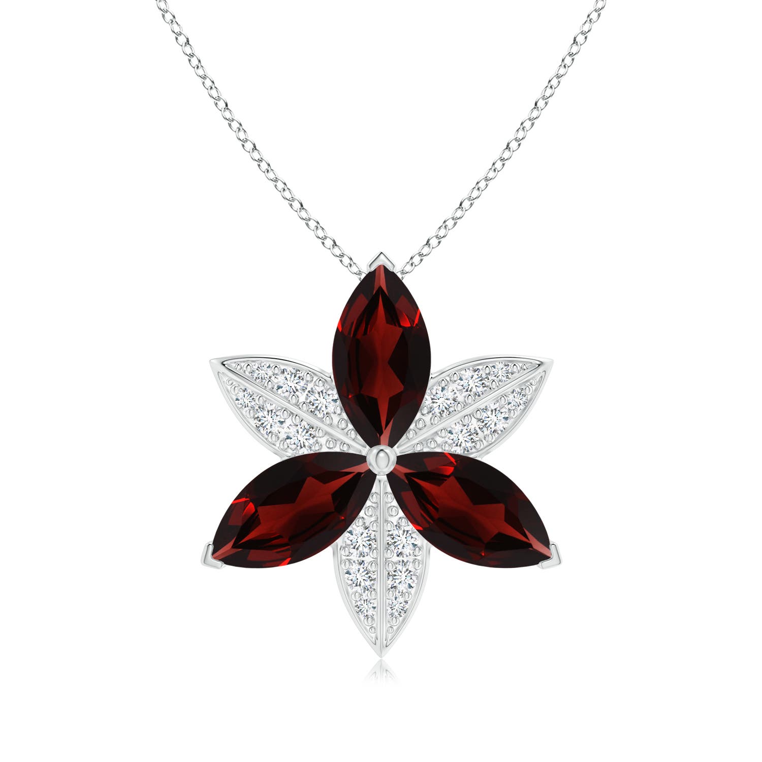 AA - Garnet / 6.25 CT / 14 KT White Gold