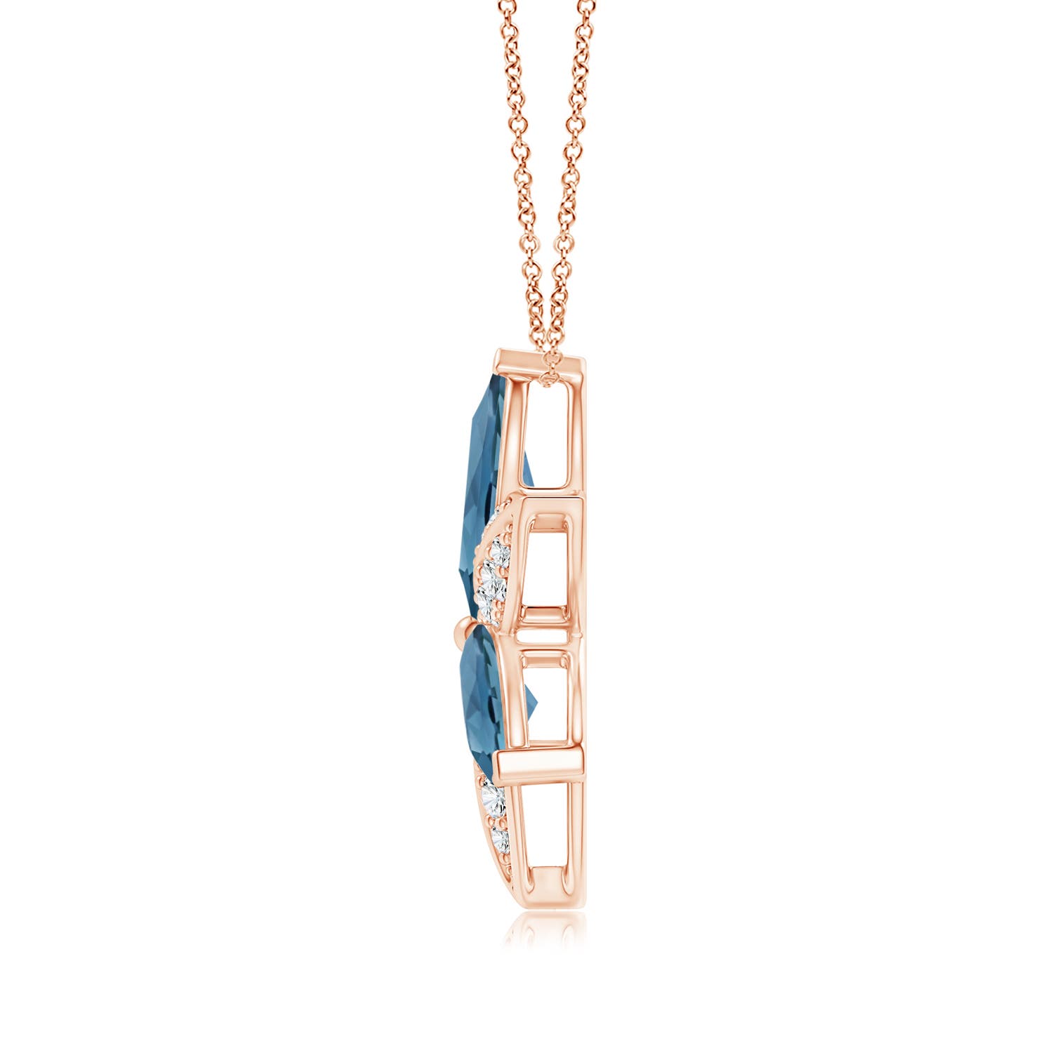 A - London Blue Topaz / 6.25 CT / 14 KT Rose Gold