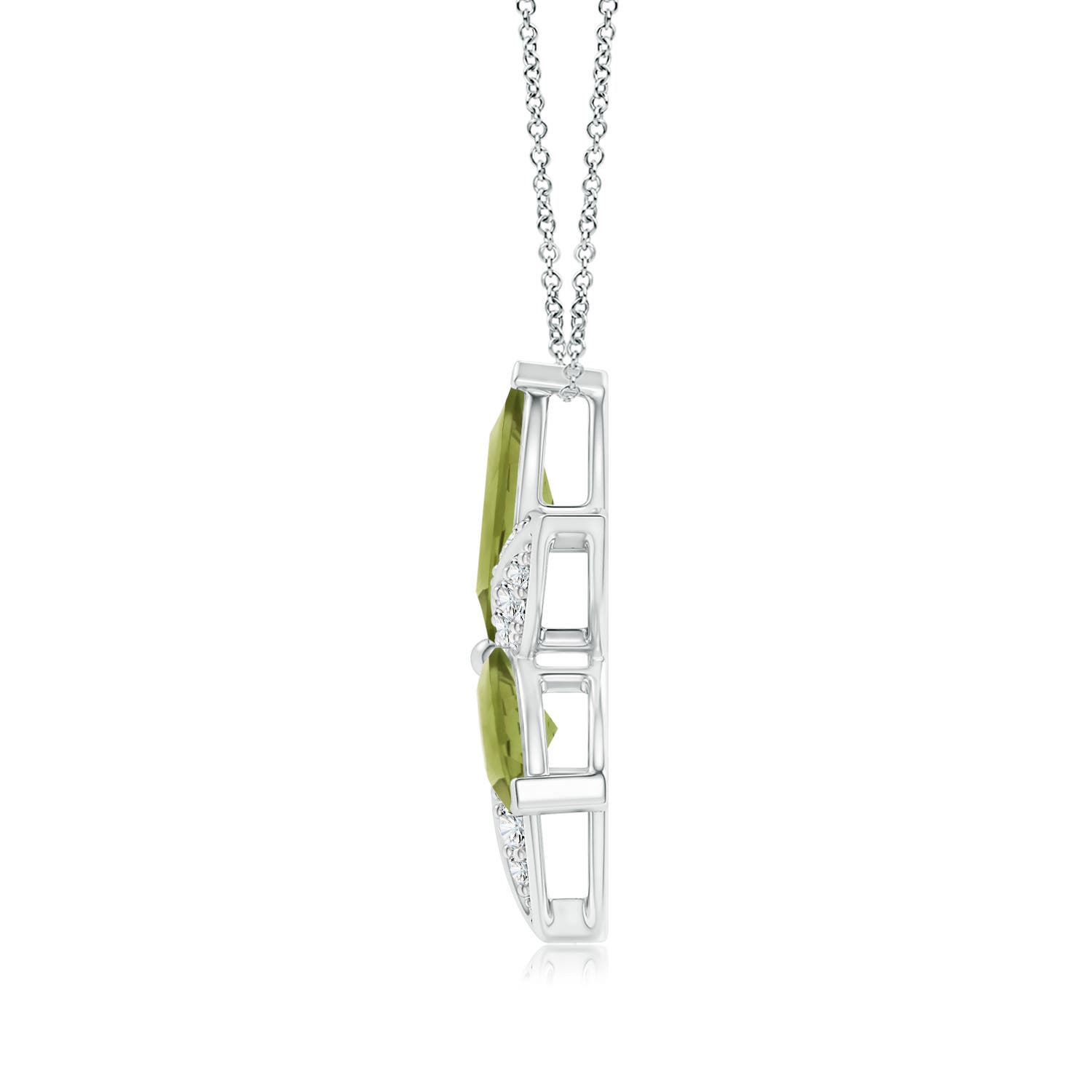 A - Peridot / 4.75 CT / 14 KT White Gold