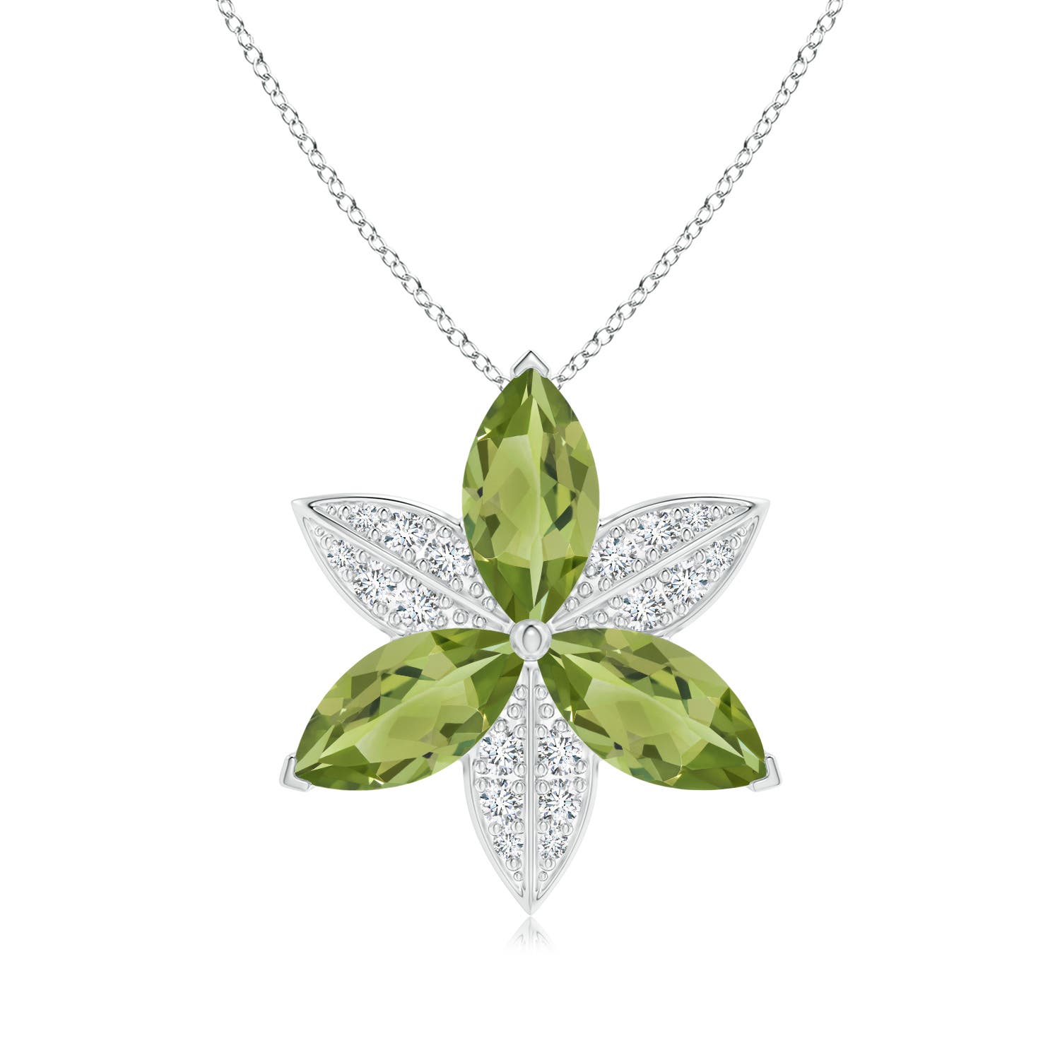 AA - Peridot / 4.75 CT / 14 KT White Gold