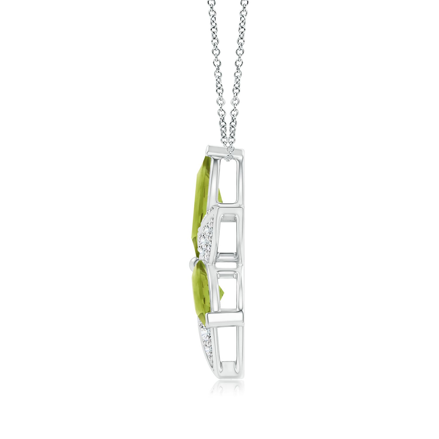 AA - Peridot / 4.75 CT / 14 KT White Gold