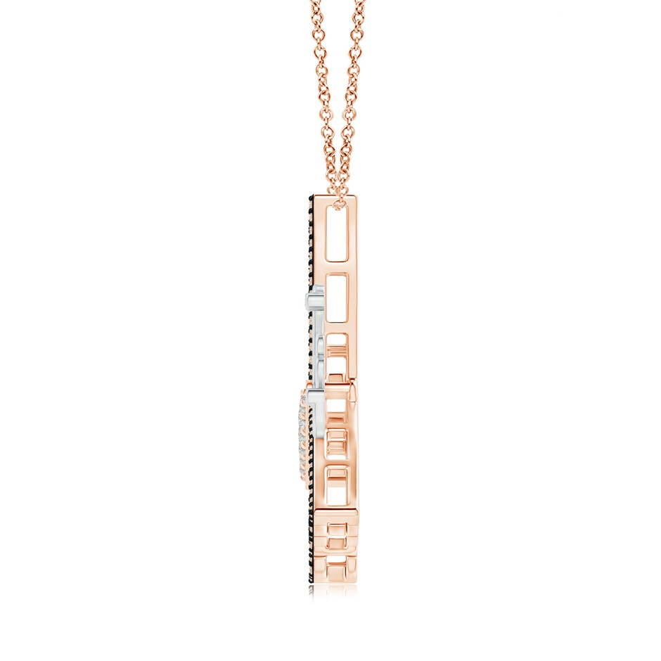 2mm KI3 White and Coffee Diamond Tilted Butterfly Pendant in Two Tone in Rose Gold White Gold product image