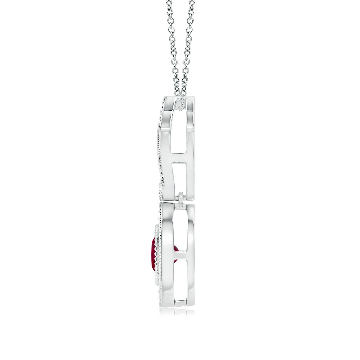 A - Ruby / 0.48 CT / 14 KT White Gold