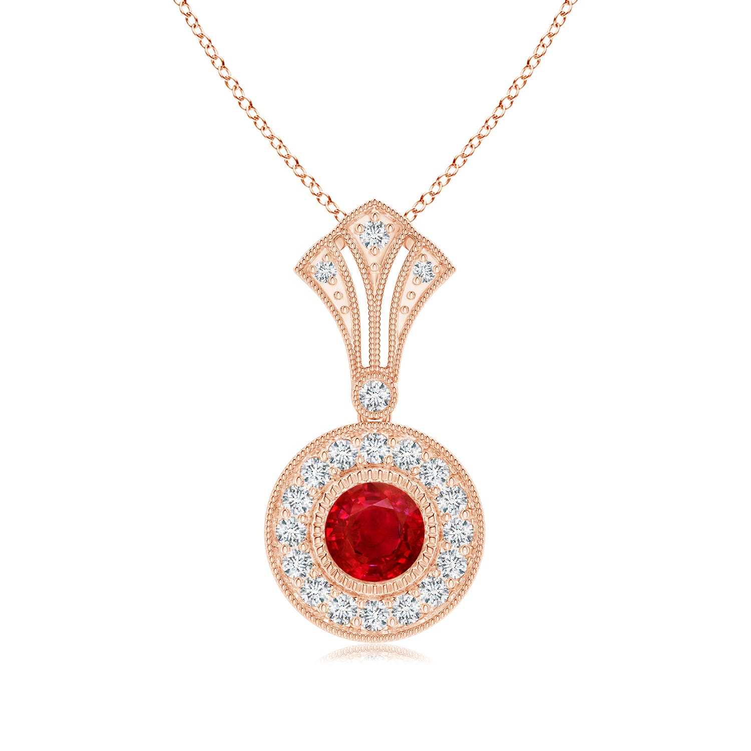 AAA - Ruby / 0.48 CT / 14 KT Rose Gold