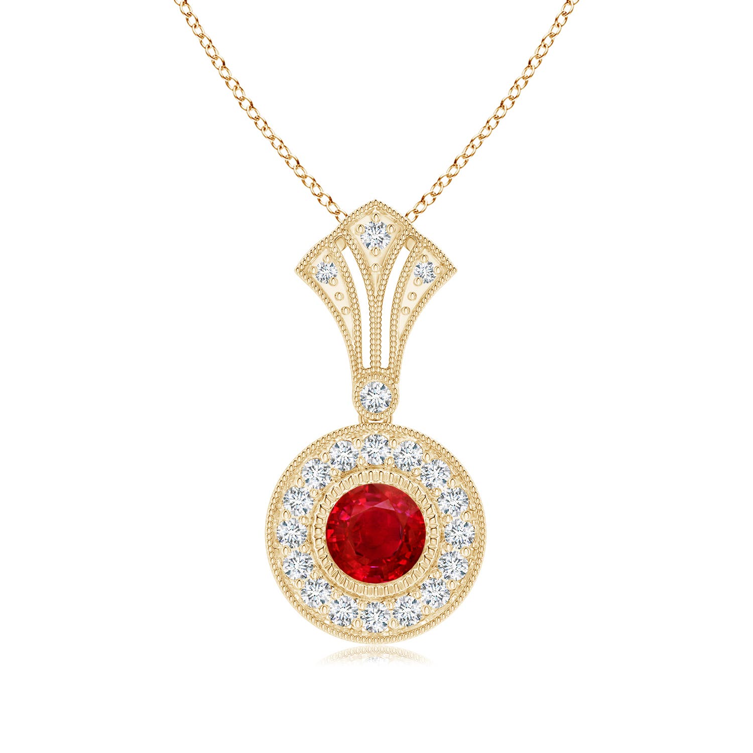 AAA - Ruby / 0.48 CT / 14 KT Yellow Gold