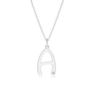 1.5mm HSI2 Gypsy Set Diamond Capital "A" Initial Pendant in P950 Platinum