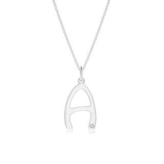 1.5mm HSI2 Gypsy Set Diamond Capital "A" Initial Pendant in White Gold