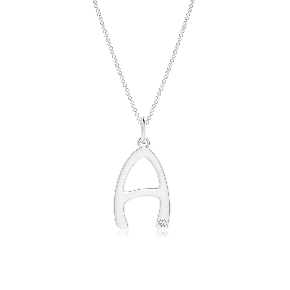 1.5mm HSI2 Gypsy Set Diamond Capital "A" Initial Pendant in White Gold 