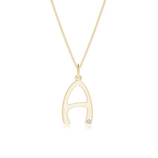 1.5mm HSI2 Gypsy Set Diamond Capital "A" Initial Pendant in Yellow Gold