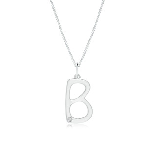 1.5mm HSI2 Gypsy Set Diamond Capital "B" Initial Pendant in P950 Platinum