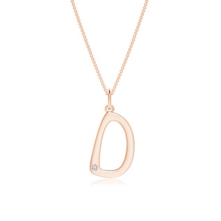 1.5mm HSI2 Gypsy Set Diamond Capital "D" Initial Pendant in Rose Gold