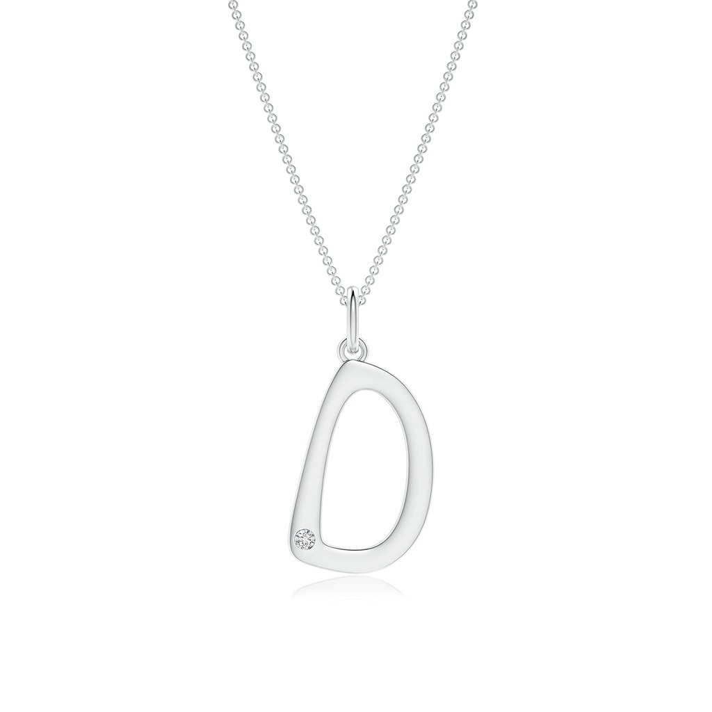 1.5mm HSI2 Gypsy Set Diamond Capital "D" Initial Pendant in White Gold